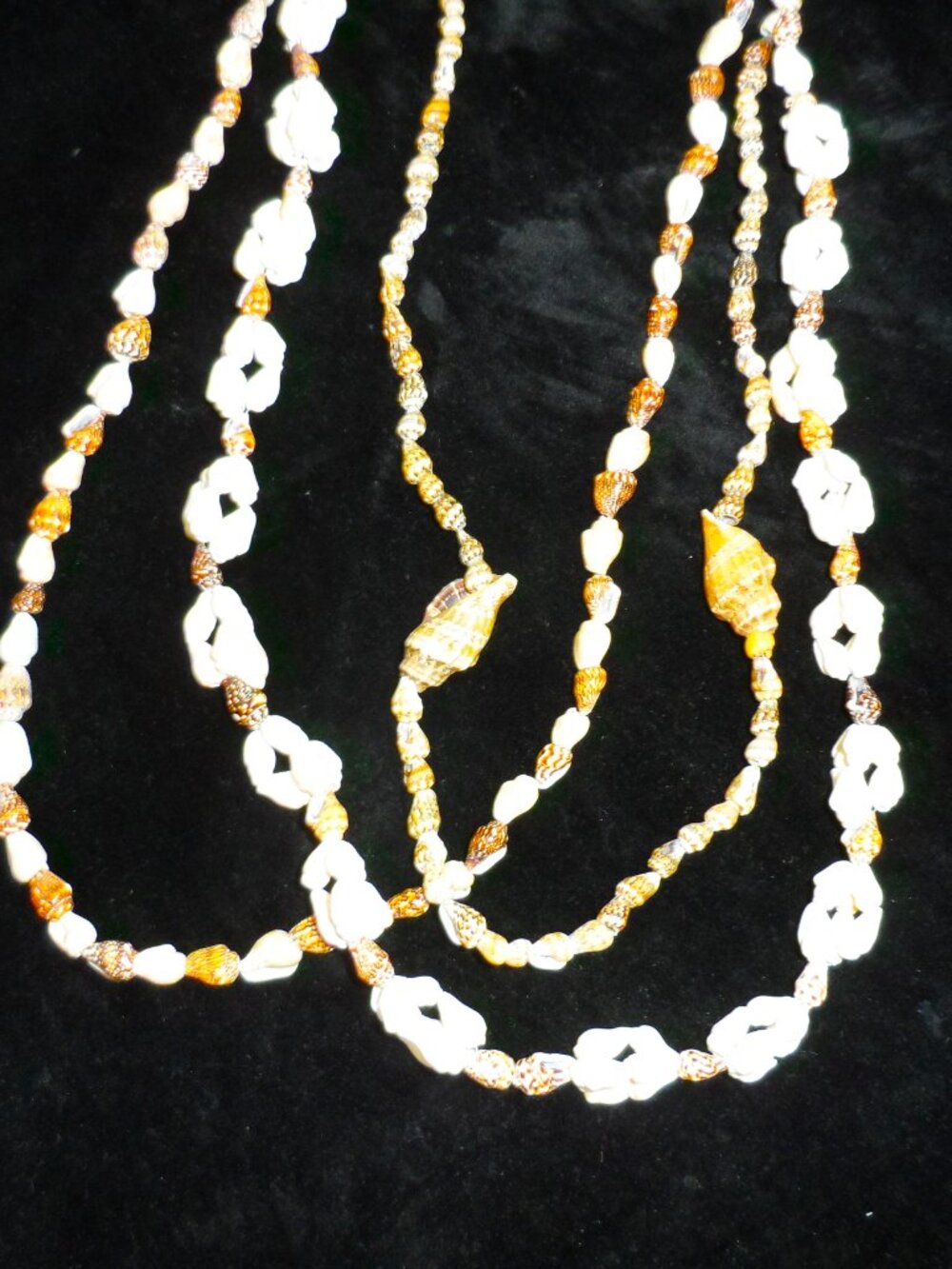 Natural SHELL NECKLACE CREAM BROWN JEWELRY 17" LONG bundle -3pcs., - Picture 2 of 9